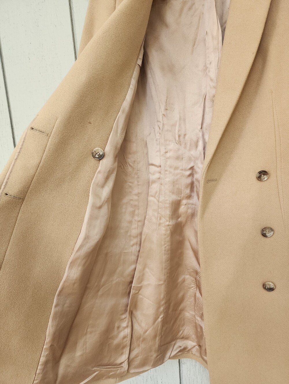 Reiss Santhia Wool Blend Mid Length Coat Camel Sz 2 - Picture 6 of 15